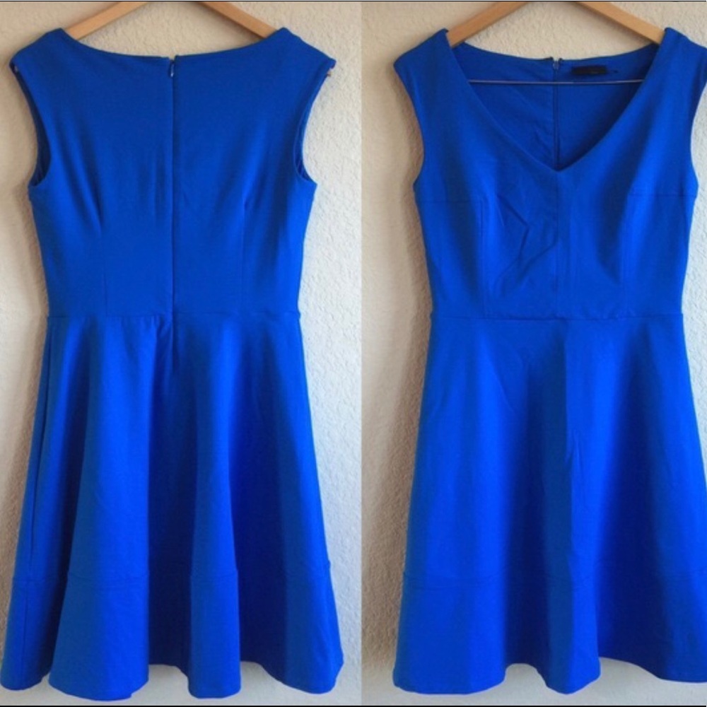 Electric blue sleeves dress